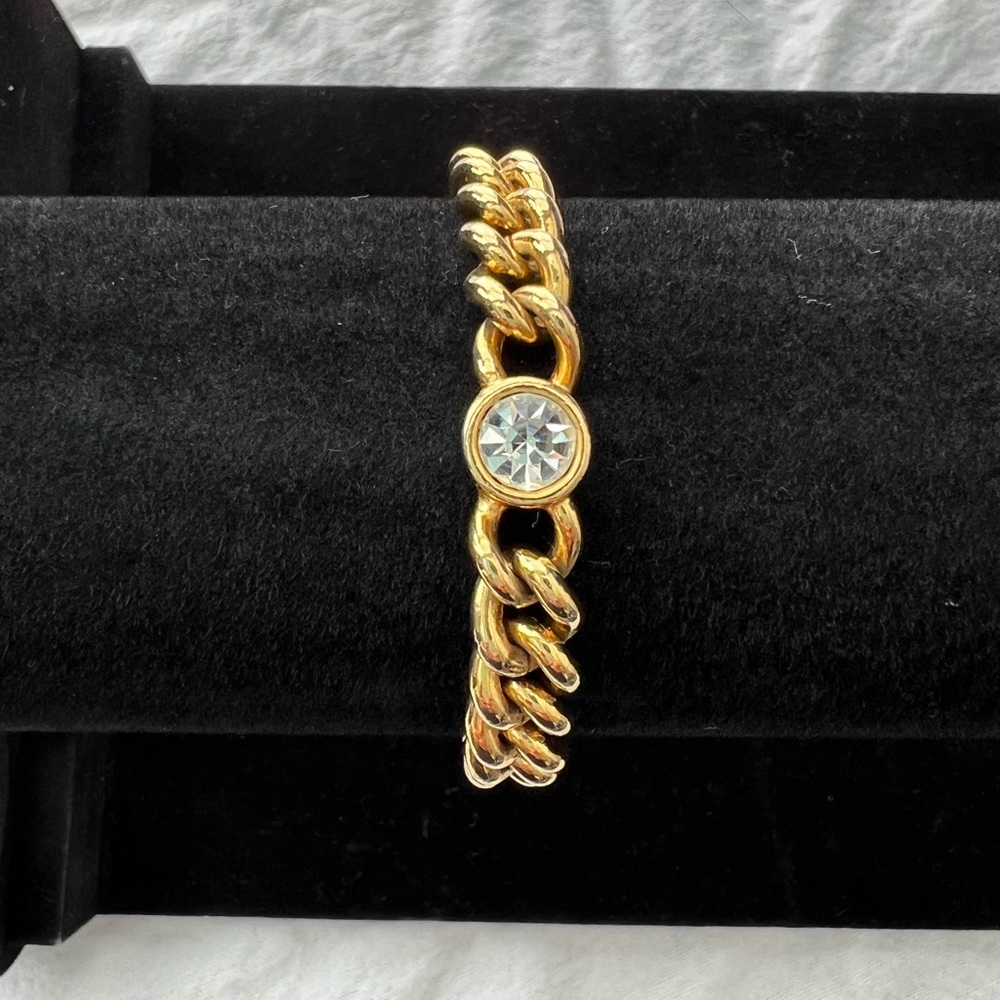 Anne Klein Simulated Diamond Chain Link Bracelet